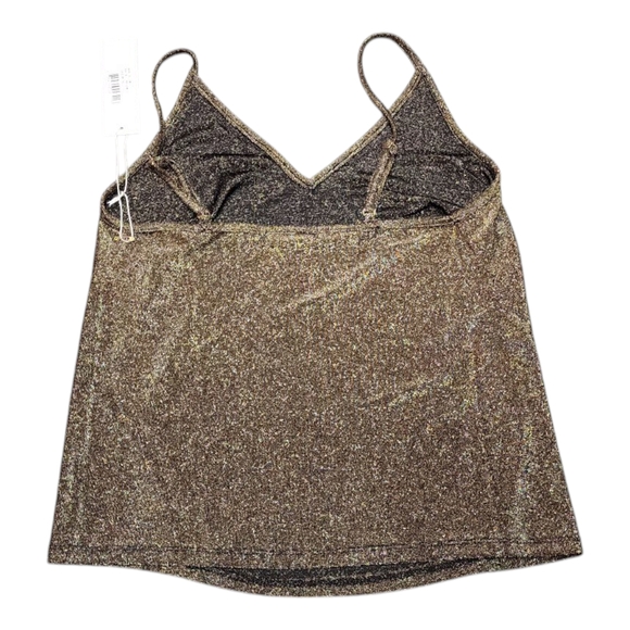 Bishop + Young Anthro Elegant Gold Glittery V-neck Tank Top Size Small NWT - Picture 2 of 4